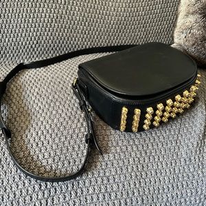 Alexander Wang Purse, Lia Small Cross Body Black Leather Gold Studded